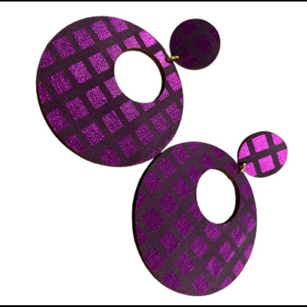 Disco Hoop Laser Cut Fabric Earrings